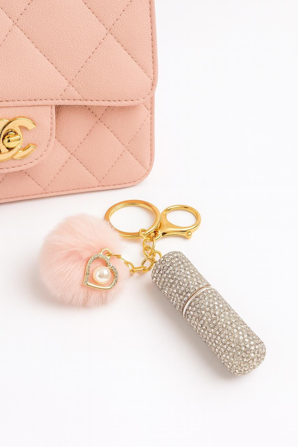 RHINESTONE PERFUME KEYCHAIN